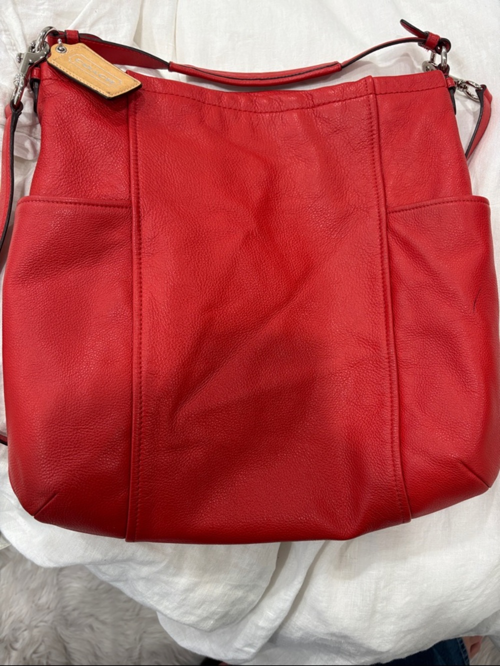 Red Coach Leather shoulder and crossover purse